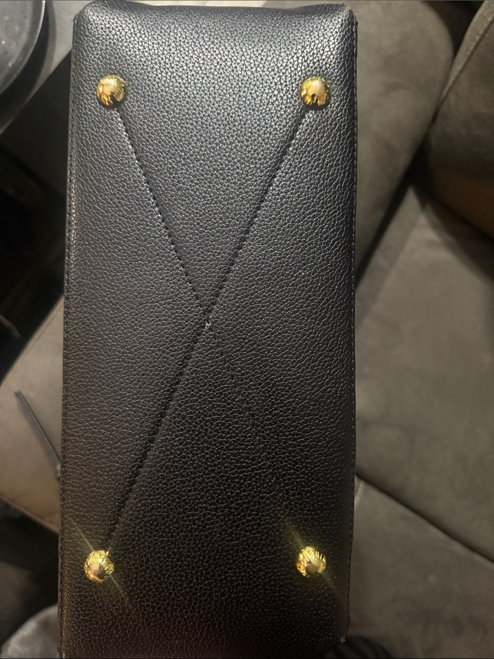 Louis Vuitton fashion bag Black Embossed Monogram Shoulder Bag w/ Gold Hardware - Picture 5 of 9